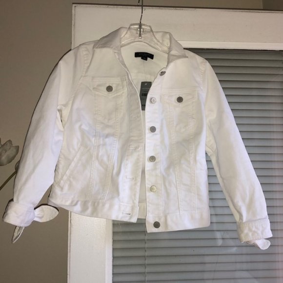 Ann Taylor Petite Tie Sleeve Denim Jacket - Picture 2 of 10